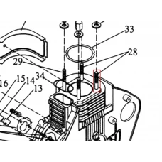 Prezon M8x79 motosapa RURIS 650/651KSD, pozitia 28, cod ps173f-1-28