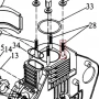 Prezon M8x79 motosapa RURIS 650/651KSD, pozitia 28, cod ps173f-1-28