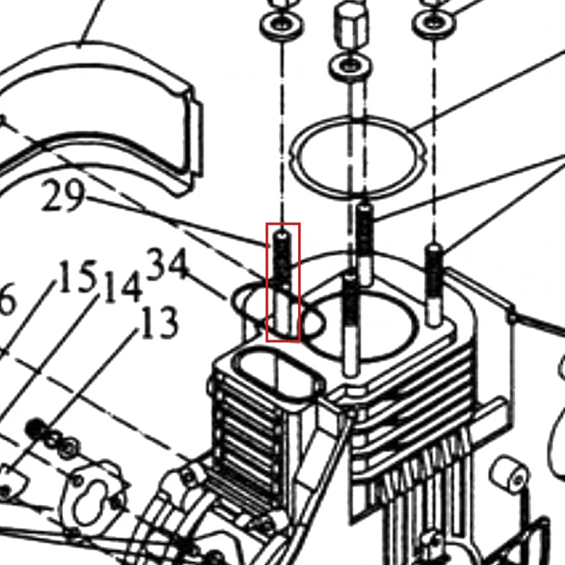 Prezon M8x88 motosapa RURIS 650/651KSD, pozitia 29 pe plansa