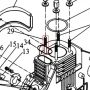 Prezon M8x88 motosapa RURIS 650/651KSD, pozitia 29, cod ps173f-1-29