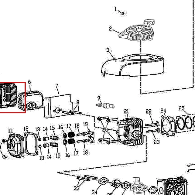 Protectie toba esapament pentru masina de tuns gazon RURIS DAC 100XL, pozitia 5 pe plansa motorului