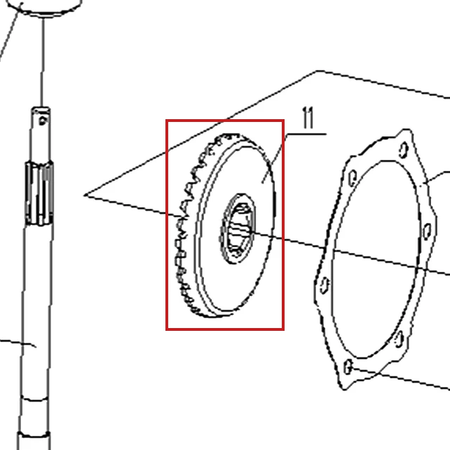 Roata dintata conica motosapa RURIS 650/651KSD, pozitia 11 pe plansa