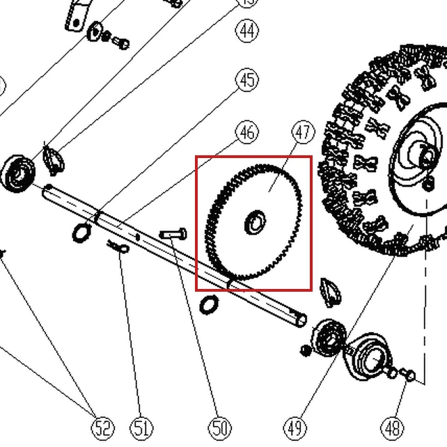 Roata dintata RURIS Himalaya 602 freza zapada, pozitia 47 plansa 3