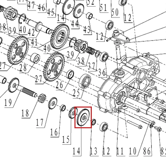 Roata dintata RURIS RXD 1700 masina defrisat, pozitia 14 plansa 2