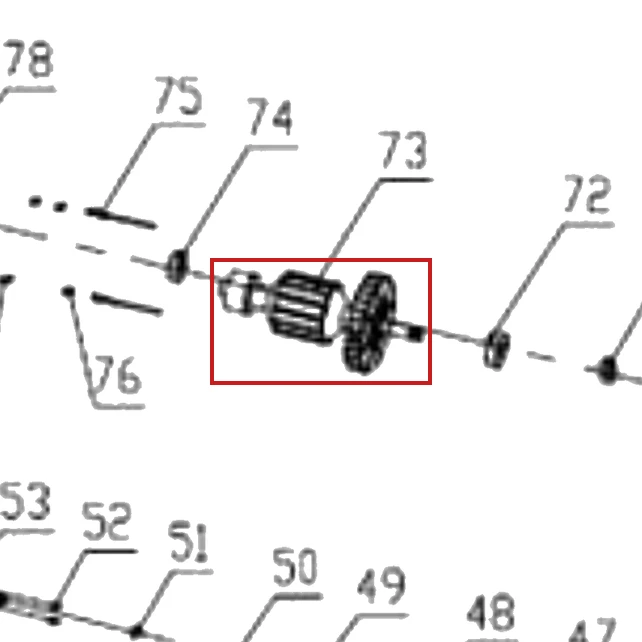 Rotor fierastrau electric DAC 316E, pozitia 73 pe plansa
