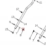 Rozeta scarificator gazon RURIS RXH999, plansa 1 pozitia 8, cod psrxh999-1-8
