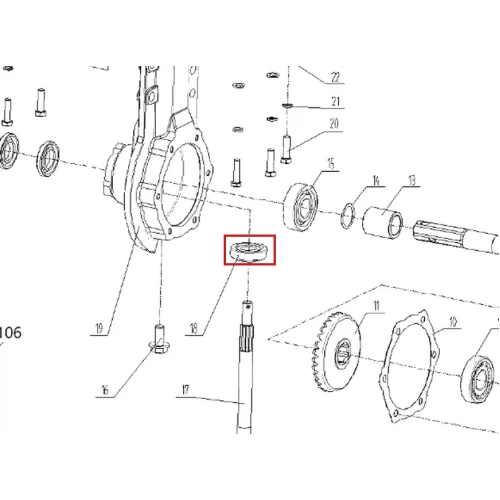 Rulment 30205 RURIS 731K motosapa, piesa motocultor, plansa 2 pozitia 18, cod ps731-2-18