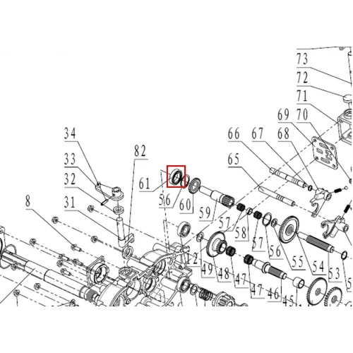 Rulment 61905 RURIS RXD 1700 masina defrisat, piesa RXD1700, plansa 2 pozitia 61, cod psrxd1700-2-61