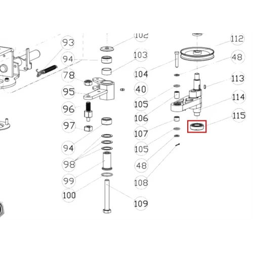 Rulment 6203-2Z RURIS DAC 777K, piesa motocositoare, plansa 4 pozitia 115, cod ps777k-115