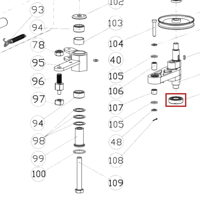 Rulment 6203-2Z RURIS DAC 777K motocositoare, pozitia 115 plansa 4 a masinii