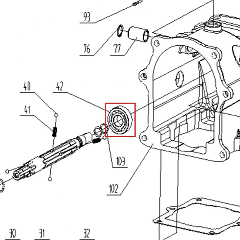 Rulment 6203 motosapa RURIS 650/651KSD, pozitia 42 pe plansa