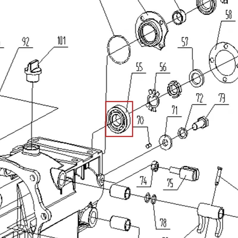 Rulment 6203 motosapa RURIS 650/651KSD, pozitia 55 pe plansa