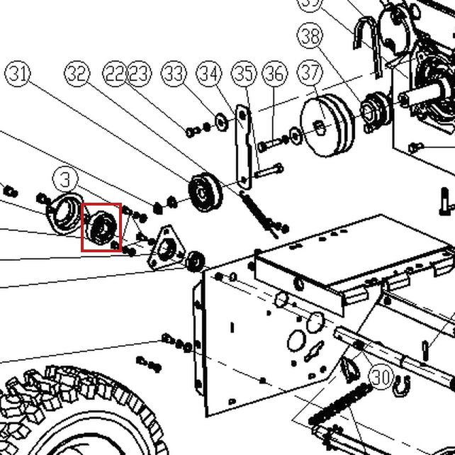 Rulment 6205-2RZ RURIS Everest 603 freza zapada, pozitia 27 plansa 3