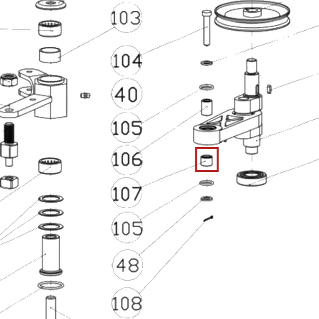 Rulment HK1516 RURIS DAC 777K motocositoare, pozitia 107 plansa 4 a masinii