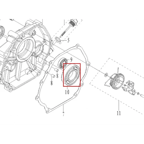 Rulment RURIS RXD 1700 masina defrisat, piesa RXD1700, plansa 11 pozitia 10, cod psrxd1700-11-10