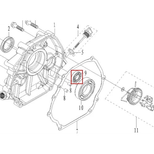 Rulment RURIS RXD 1700 masina defrisat, piesa RXD1700, plansa 11 pozitia 9, cod psrxd1700-11-9