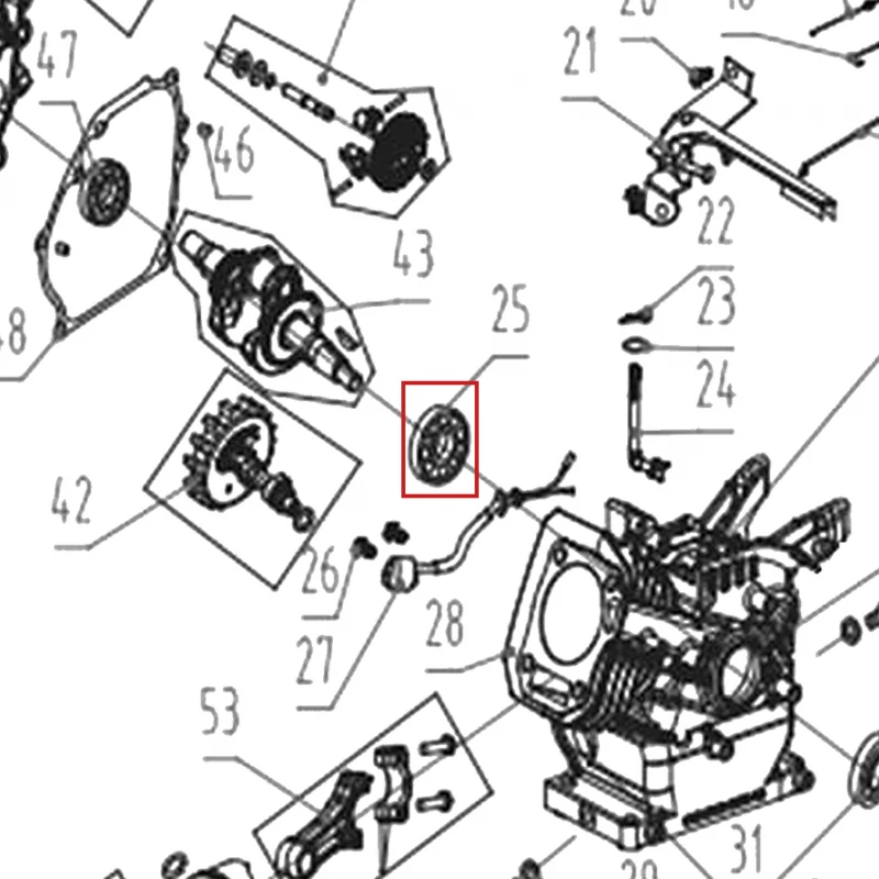 Rulment motor motocultor RURIS 731K, pozitia 25 pe plansa