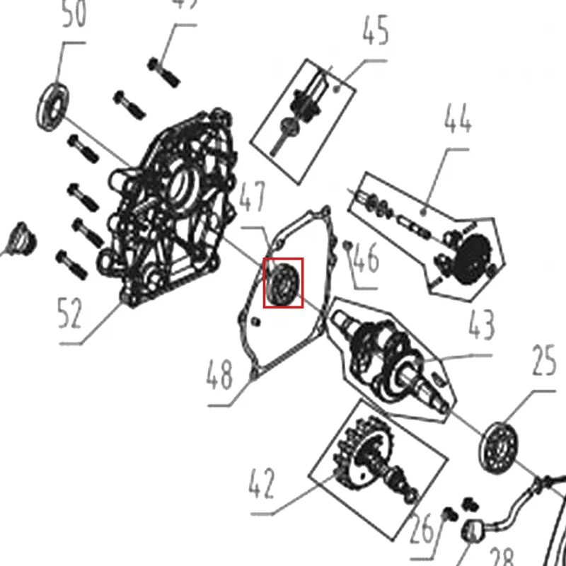 Rulment motor motocultor RURIS 731K, pozitia 47 pe plansa