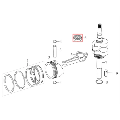 Rulment RURIS DAC 777K motocositoare, motor Loncin 4 timpi, cod ps777k-4-6