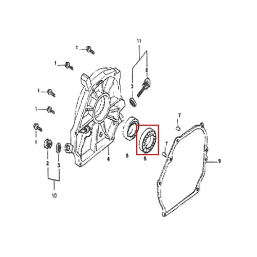 Rulment motor scarificator gazon RURIS RXH999, plansa 10 pozitia 6, cod psrxh999-10-6