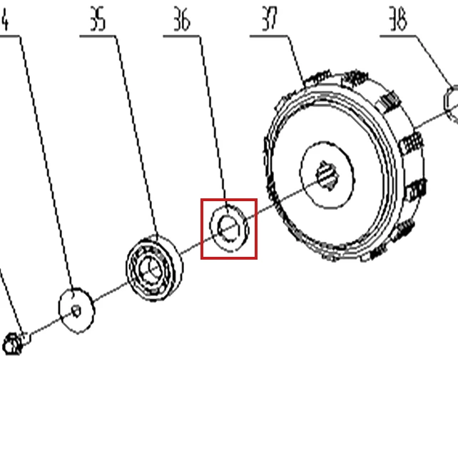 Saiba motosapa RURIS 650/651KSD, pozitia 36 pe plansa