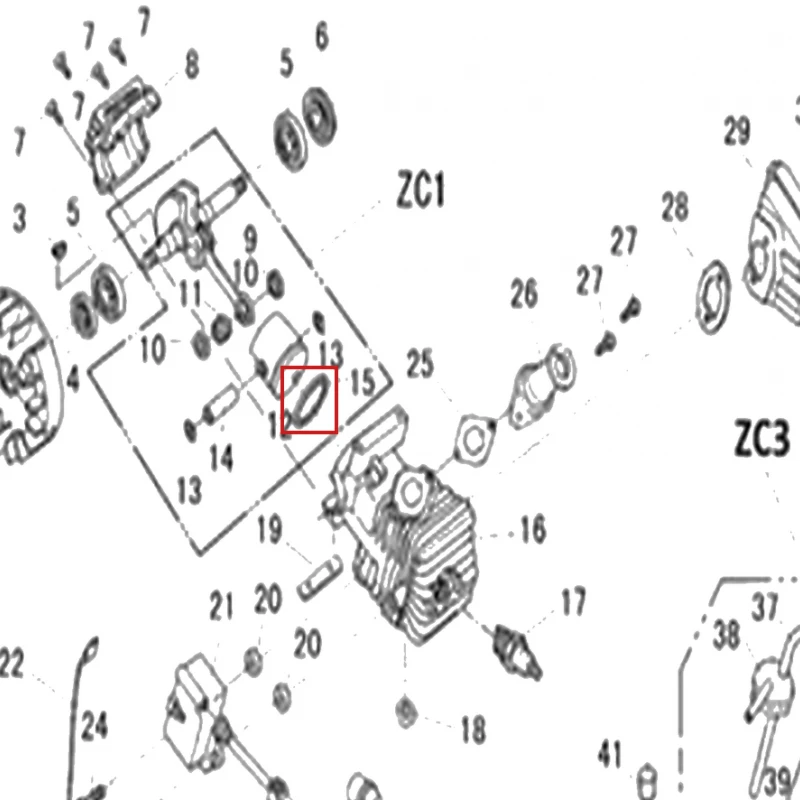 Segment motoferastrau RURIS 142, pozitia 15 pe plansa