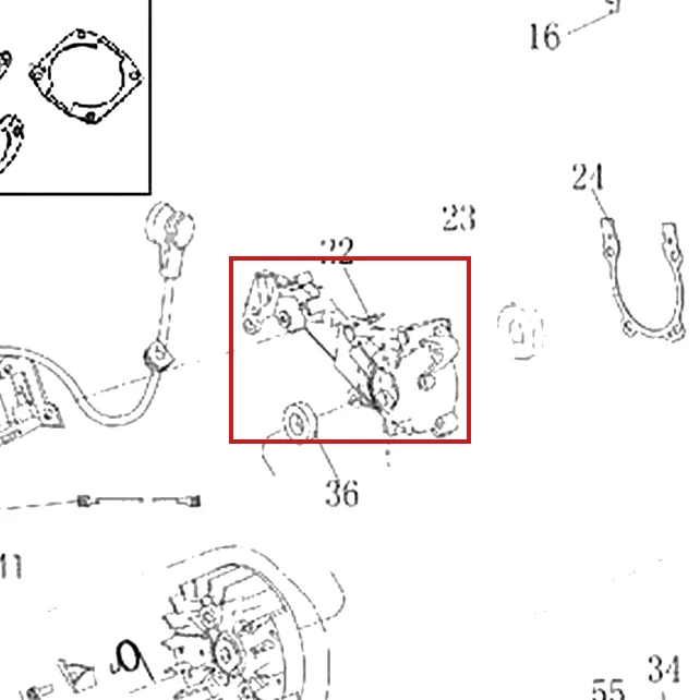 Semicarter stang motoferastrau RURIS DAC 401S, pozitia 22 plansa 2