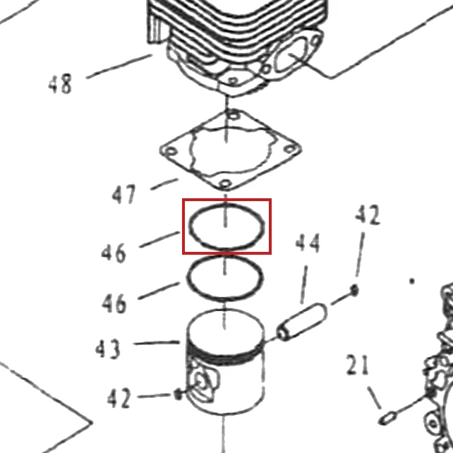 Set segmenti motoburghiu RURIS TT10, pozitia 46 pe plansa