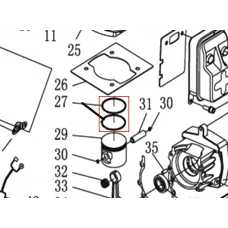 Set segmenti motoburghiu RURIS TT14, pozitia 27, cod pstt14-1-27