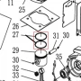 Set segmenti motoburghiu RURIS TT14, pozitia 27, cod pstt14-1-27