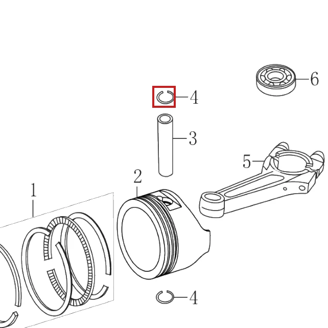 Siguranta bolt RURIS DAC 777K motocositoare, pozitia 4 plansa 4 a motorului
