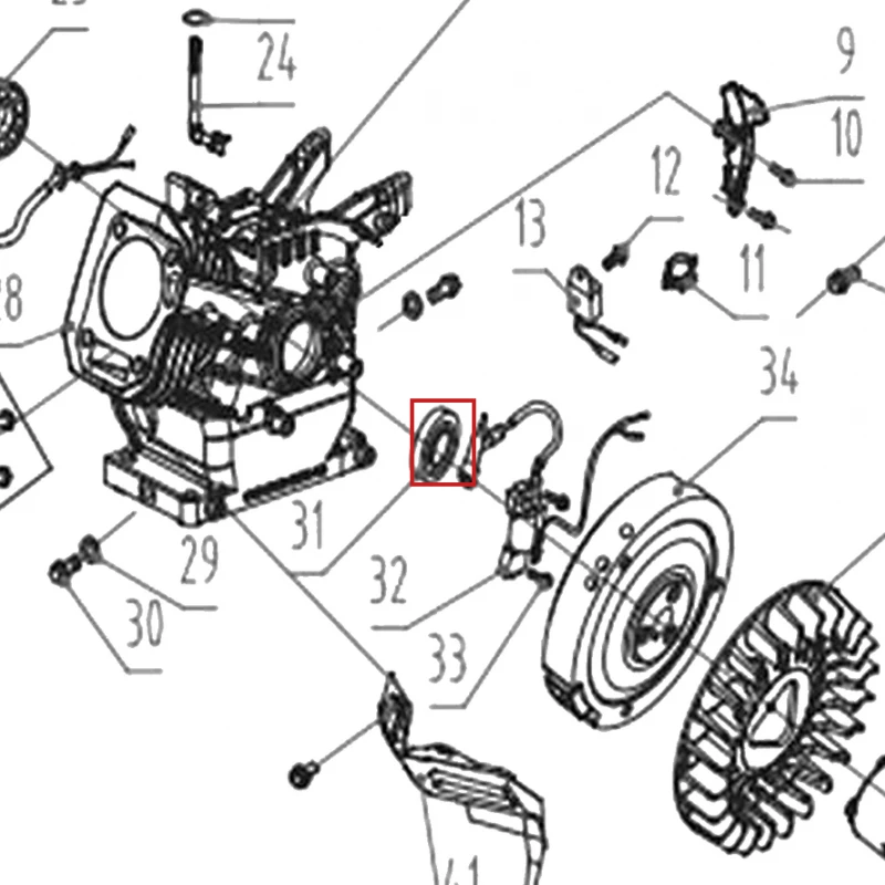 Simering motor motocultor RURIS 731K, pozitia 31 pe plansa
