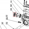 Simering 20x47x7 motosapa RURIS 5800R, pozitia 22 pe plansa