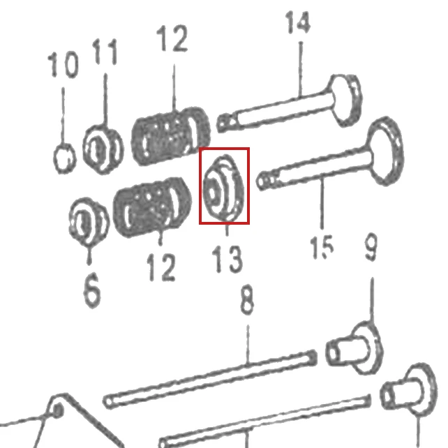 Simering supapa motor scarificator gazon RURIS RXH999, pozitia 13 plansa 12