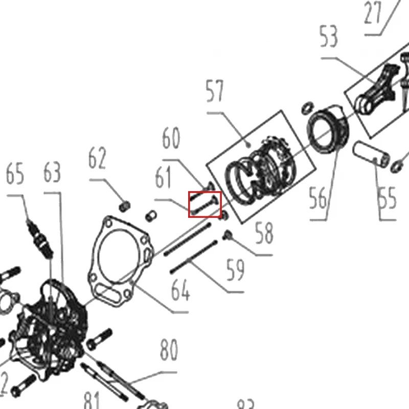 Supapa admisie motor motocultor RURIS 731K, pozitia 61 pe plansa