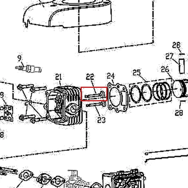 Supapa admisie pentru masina de tuns gazon RURIS DAC 100XL, pozitia 22 pe plansa motorului