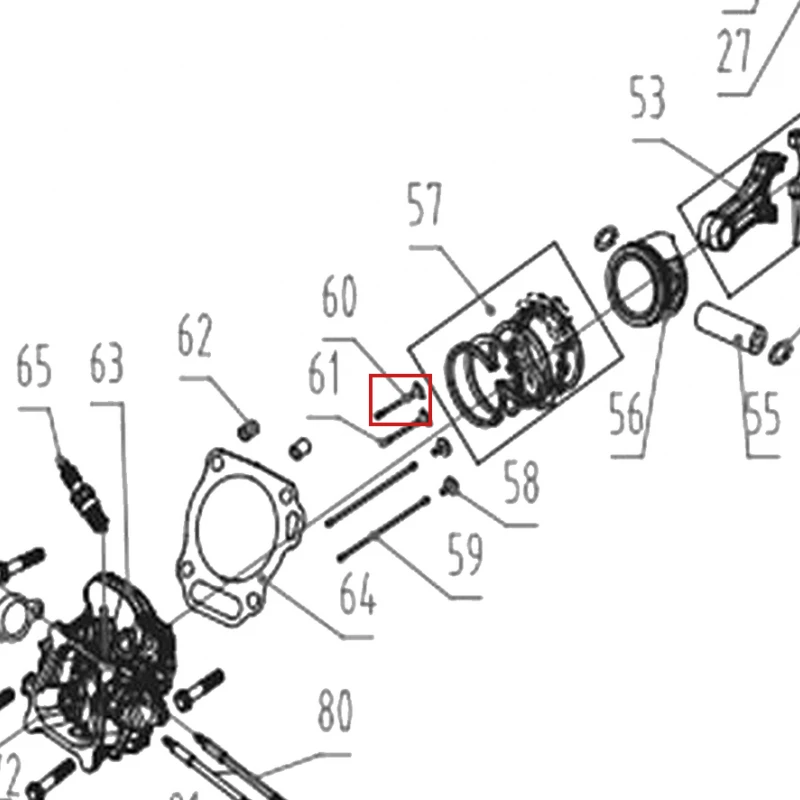 Supapa evacuare motor motocultor RURIS 731K, pozitia 60 pe plansa