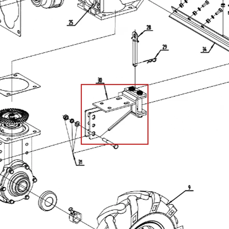 Suport accesorii motocultor RURIS 918, pozitia 30 pe plansa