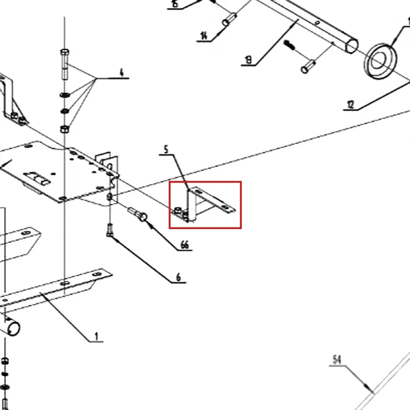 Suport aripa fata stanga motocultor RURIS 918, pozitia 5 pe plansa