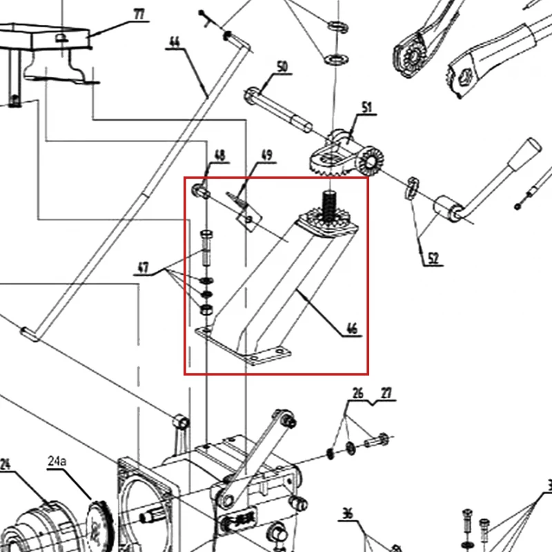 Suport coarne motocultor RURIS 918, pozitia 46 pe plansa