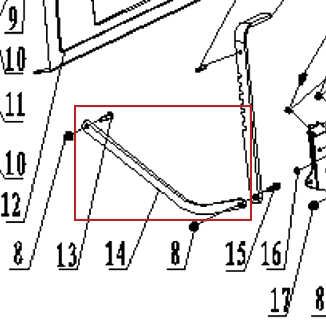Suport picior motosapa RURIS 5800R, pozitia 14 pe plansa