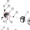 Suport stator fierastrau electric DAC 316E/322E, pozitia 83 pe plansa
