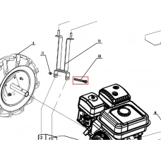 Surub M10x100 motocultor RURIS 918, pozitia 69, cod ps918-1-69
