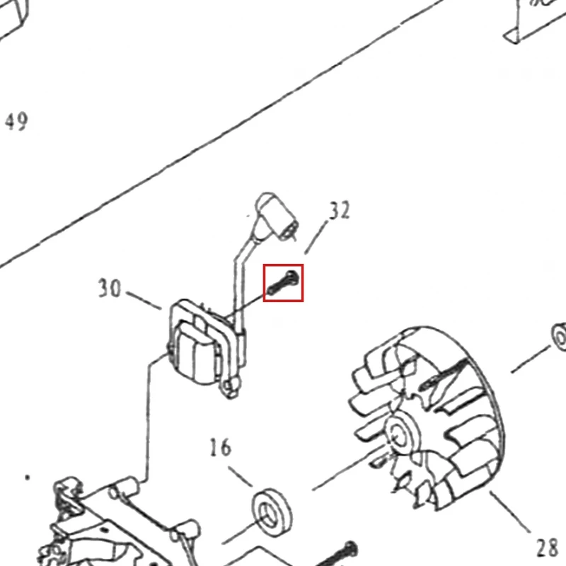 Surub M5x20 motoburghiu RURIS TT10, pozitia 32 pe plansa