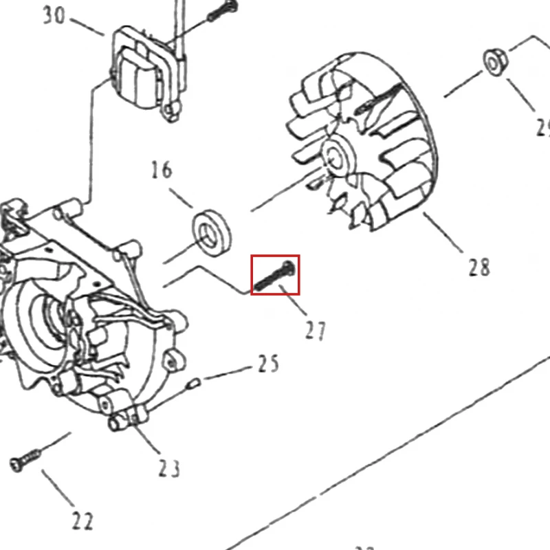 Surub M5x30 motoburghiu RURIS TT10, pozitia 27 pe plansa