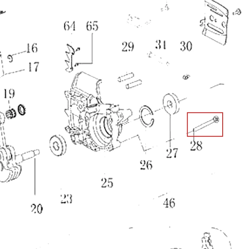 Surub M5x30 motoferastrau RURIS DAC 401S, pozitia 28 plansa 2
