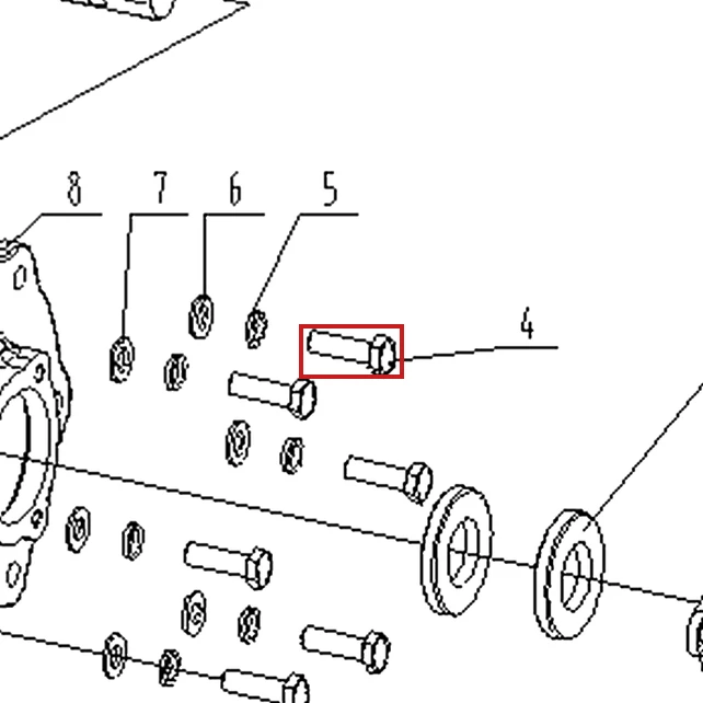 Surub M8x25 motosapa RURIS 650/651KSD, pozitia 4 pe plansa
