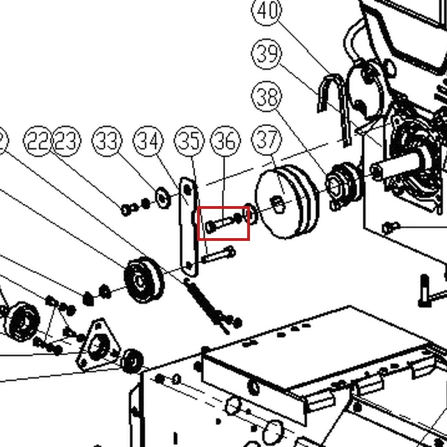 Surub M8x35 RURIS Everest 603 freza zapada, pozitia 36 plansa 3