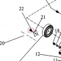 Surub M8x16 motosapa RURIS 650/651KSD, pozitia 22, cod ps173f-1-22