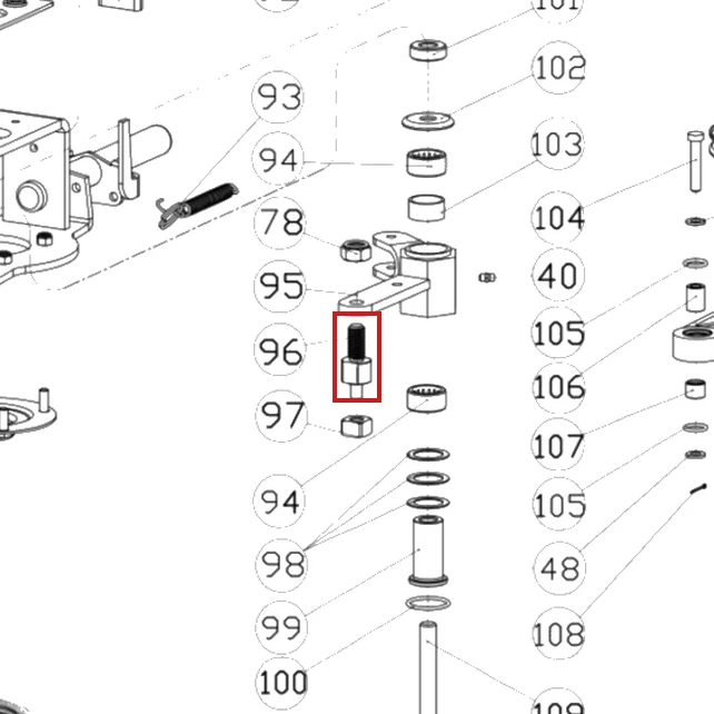 Surub special RURIS DAC 777K motocositoare, pozitia 96 plansa 4 a masinii